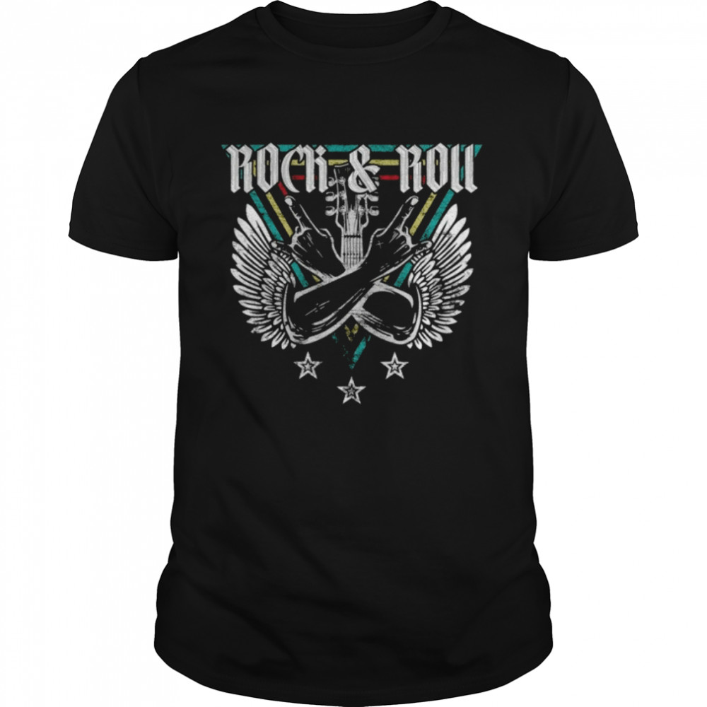 Rock and Roll Guitar Wings Music Lovers T- Classic Men's T-shirt