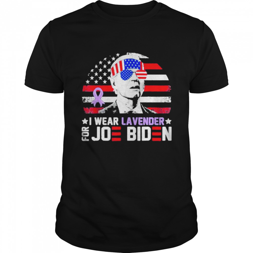 I Wear Lavender For Joe Biden American Flag Men Women Shirt