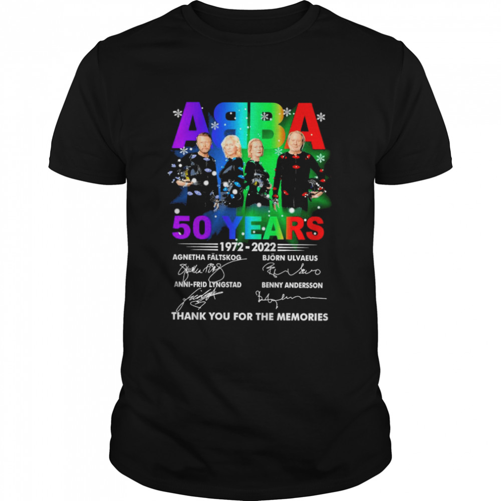 ABBA 50 years 1972 2022 Thank You Fans signatures shirt