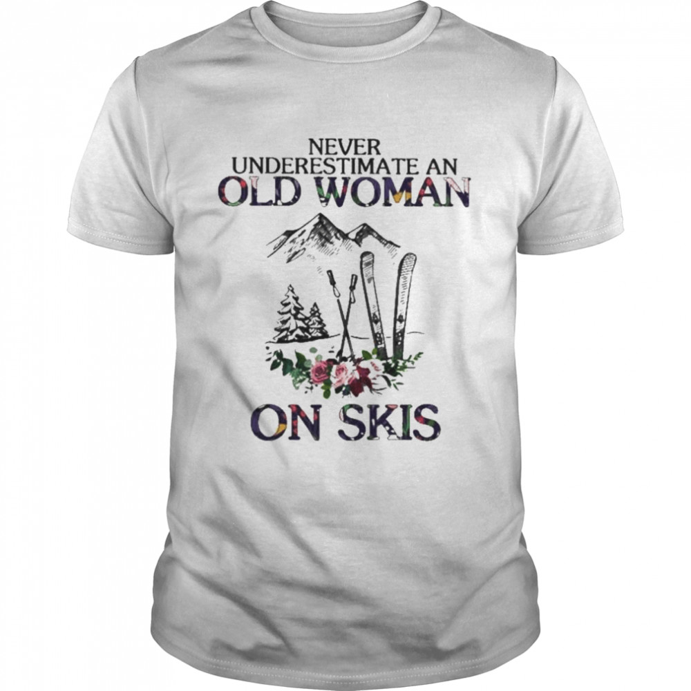 Best never underestimate an old woman on skis shirt Classic Men's T-shirt
