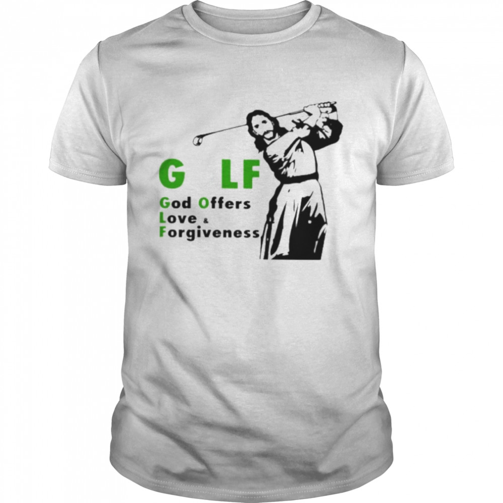 Golf God Offers Love Forgiveness Jesus  Classic Men's T-shirt