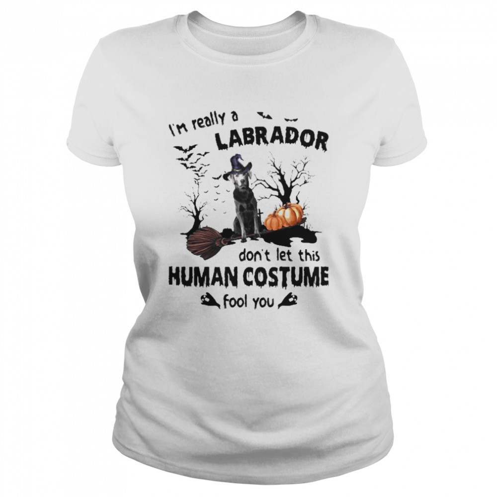 Silver Labrador Dog I’m Really A Labrador Don’t Let This Human Costume Fool You Halloween  Classic Women's T-shirt