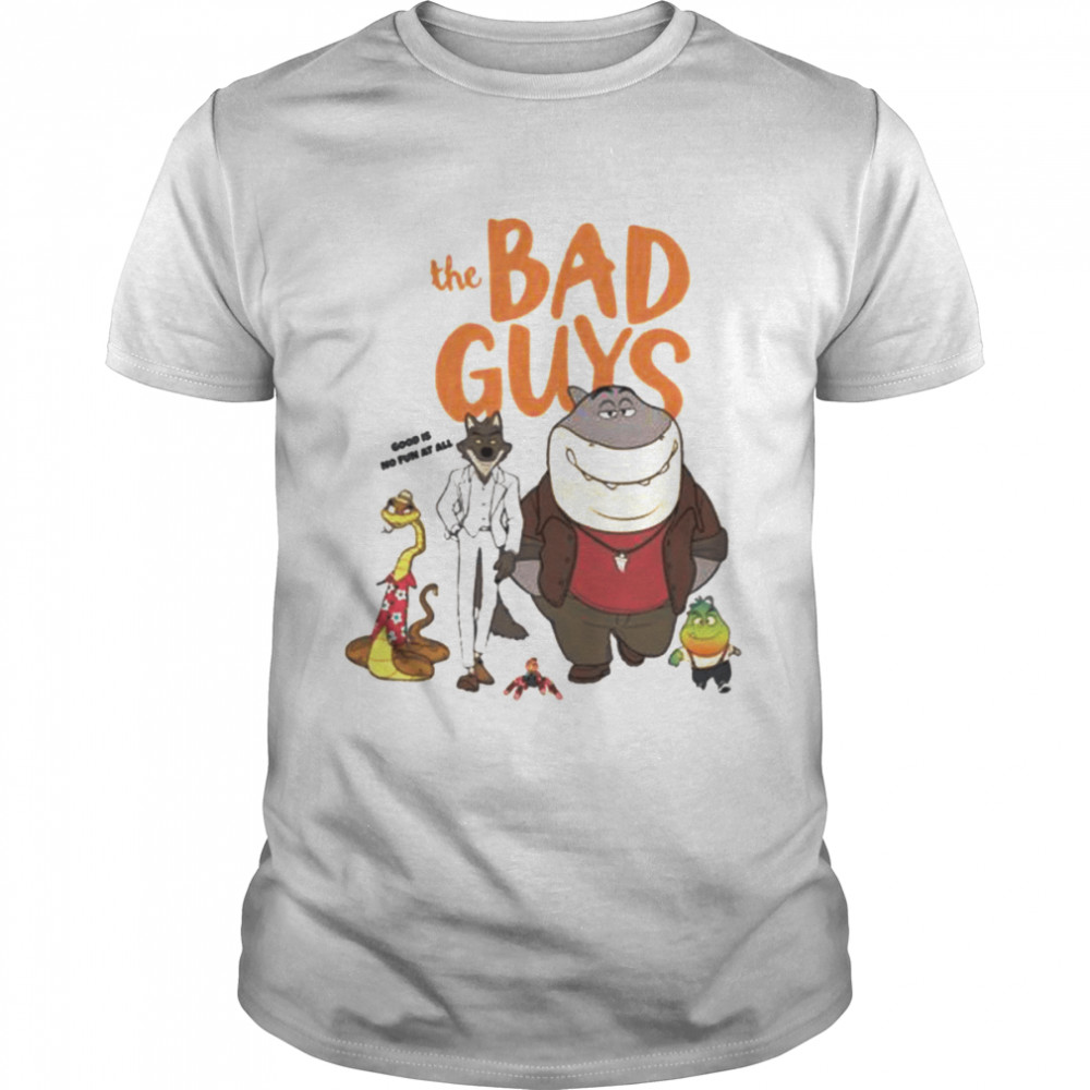 The Bad Guys 2022 Film Movie Cartoon Book Bad Shark Guys Bad Wolf shirt