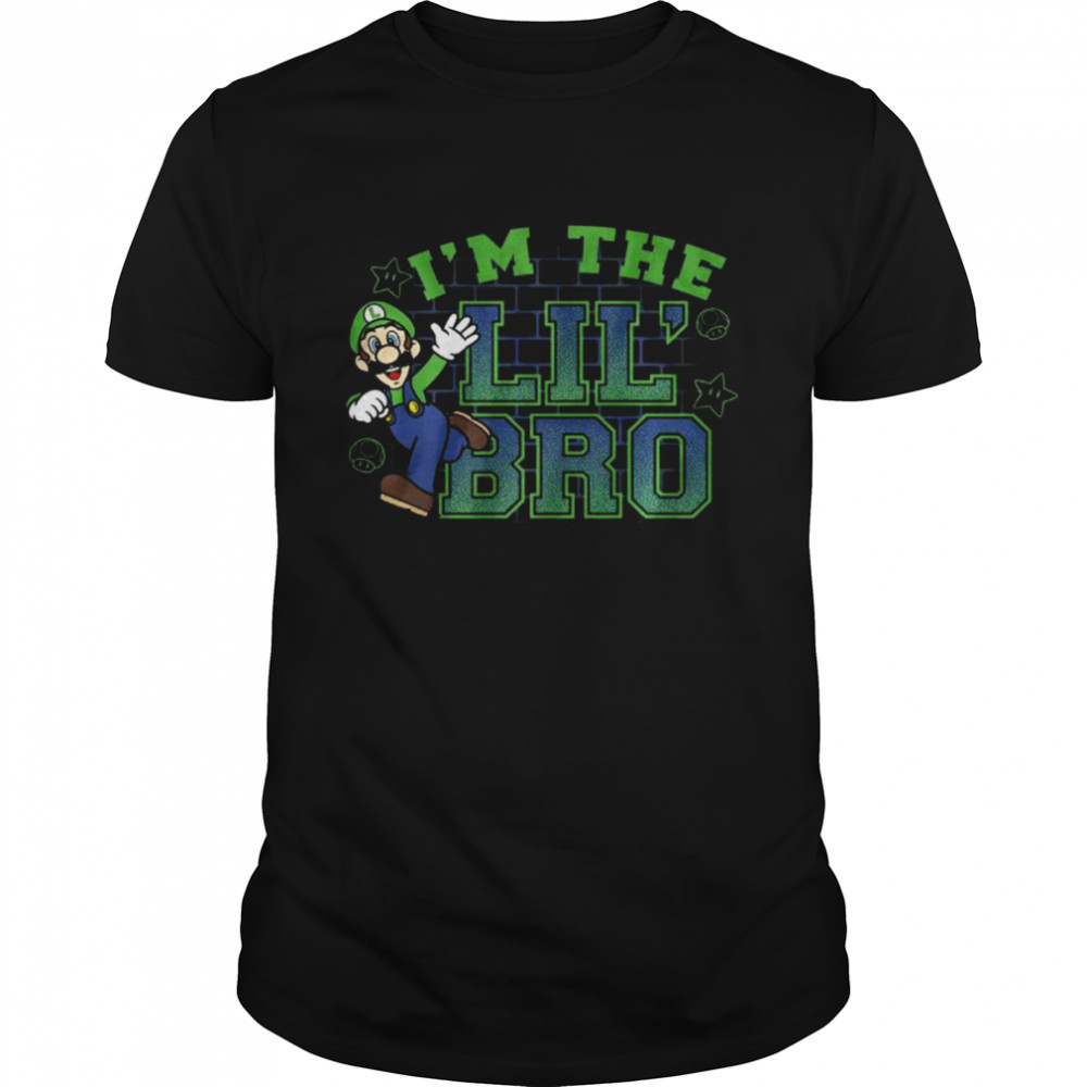 Super Mario Im The Lil Bro Luigi Action Pose Green shirt Classic Men's T-shirt