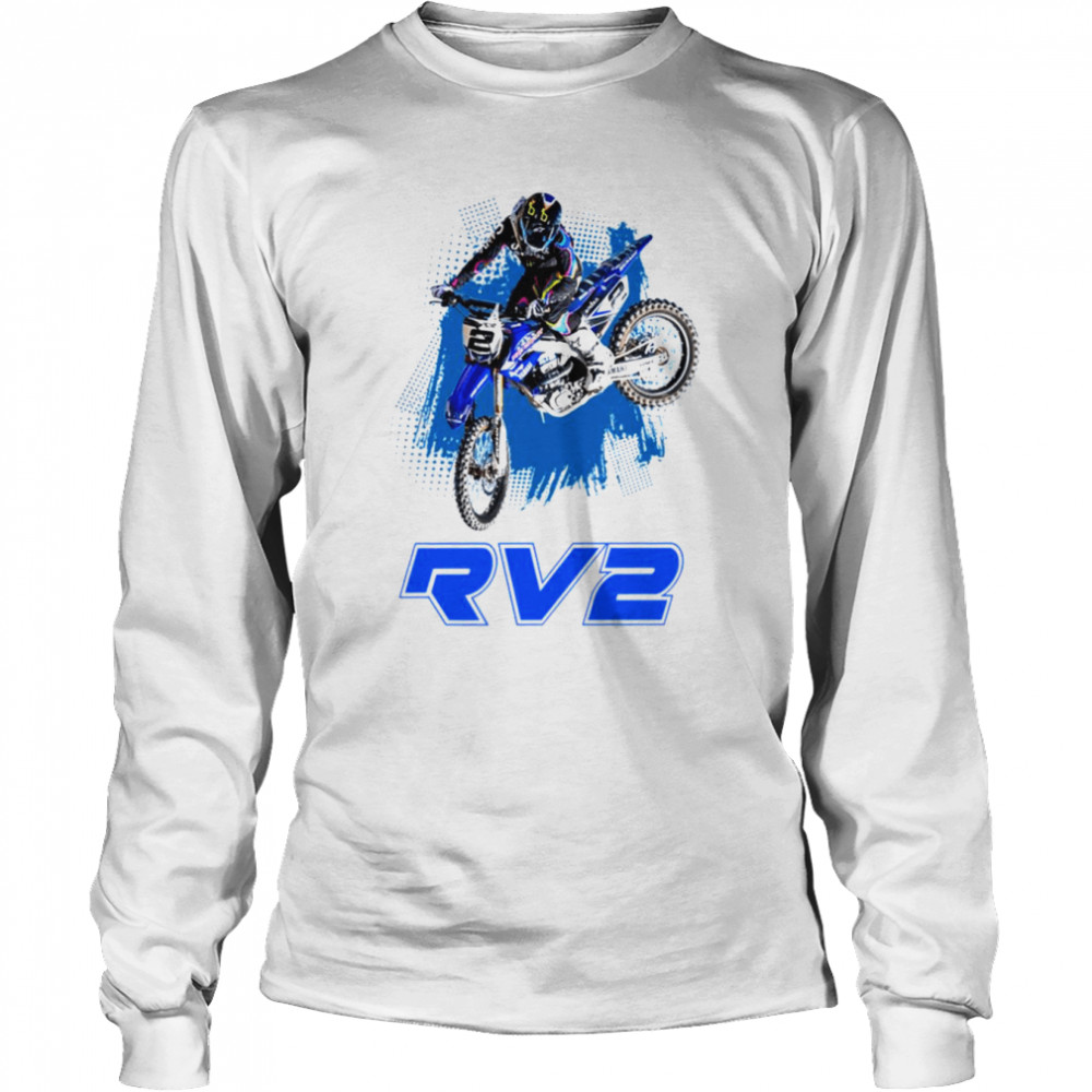 Blue Art Motocross And Supercross Ryan Villopoto Rv2 Champion shirt Long Sleeved T-shirt