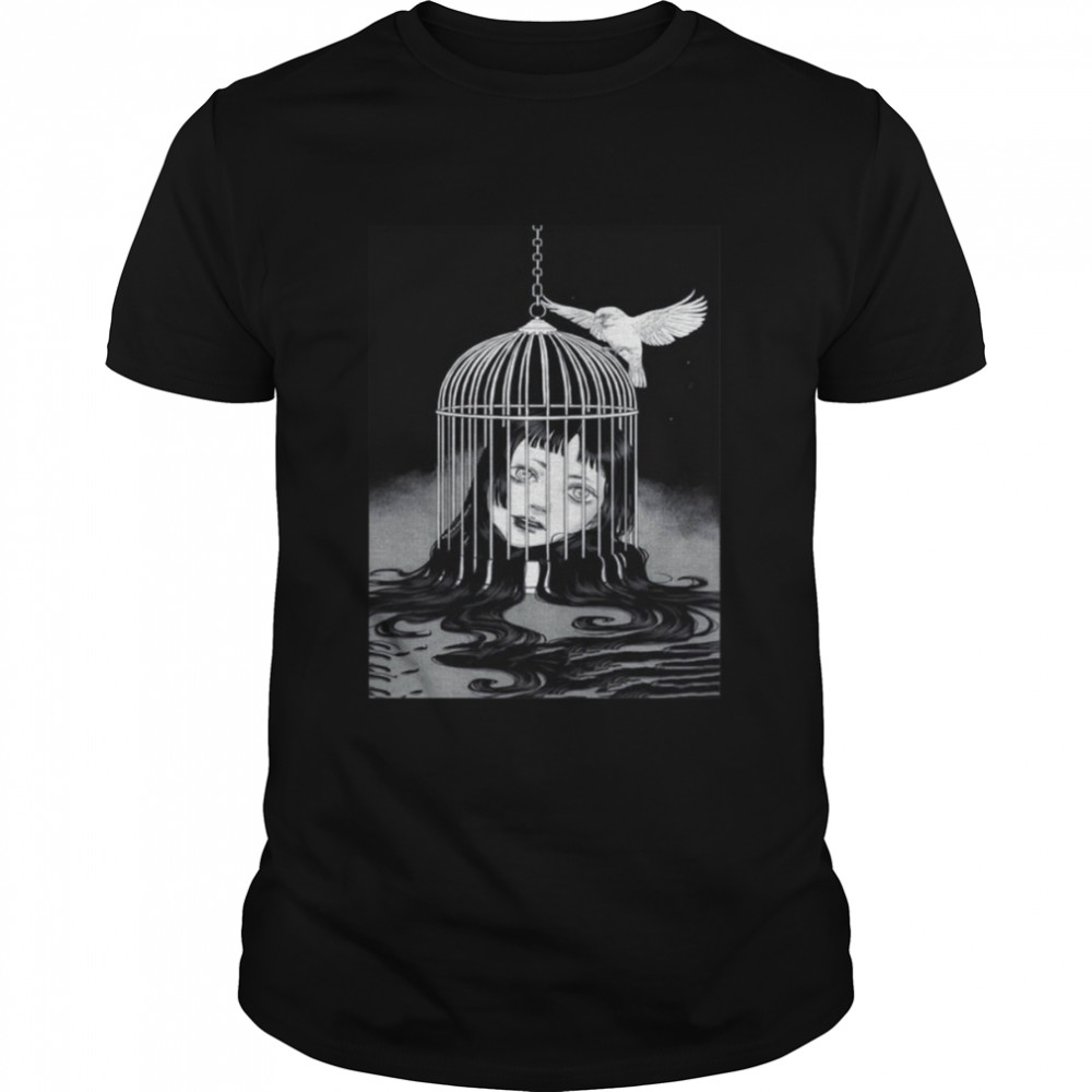Junji Ito Horror Manga Cage Girl And Bird shirt Classic Men's T-shirt