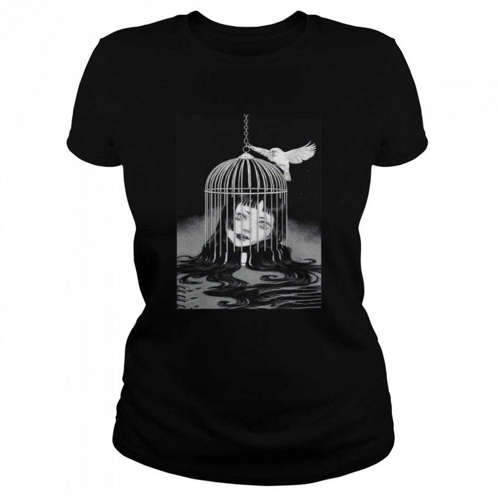 Junji Ito Horror Manga Cage Girl And Bird shirt Classic Women's T-shirt