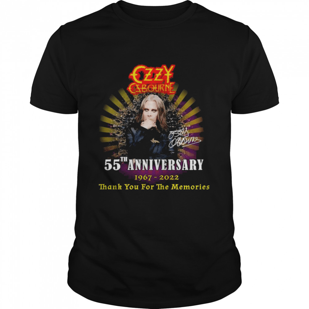 Ozzy Osbourne Signature 55th Anniversary 1967-2022 Thank You For The Memories  Classic Men's T-shirt