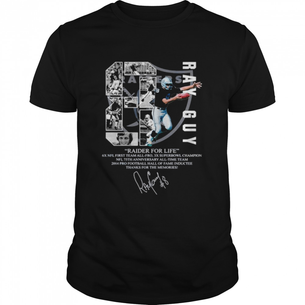 Ray Guy Los Angeles Raiders For Life Signature shirt Classic Men's T-shirt