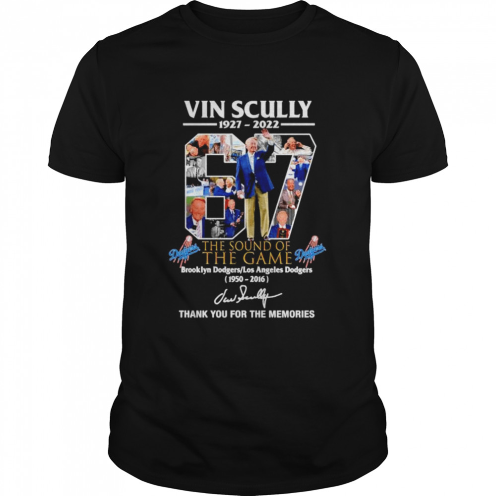Vin Scully 1927 2022 The sound of The game Brooklyn Dodgers thank you for the memories shirt Classic Men's T-shirt