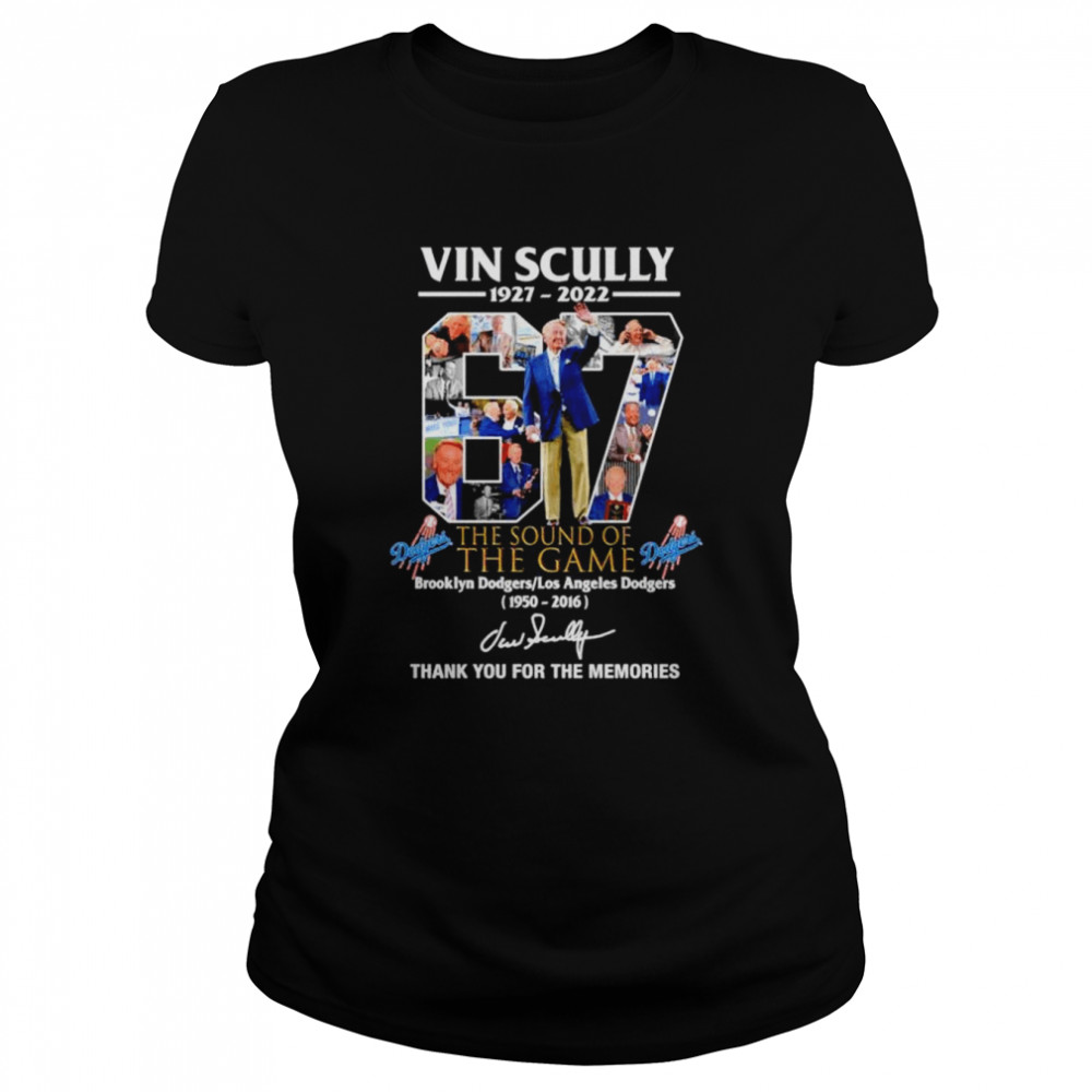Vin Scully 1927 2022 The sound of The game Brooklyn Dodgers thank you for the memories shirt Classic Women's T-shirt