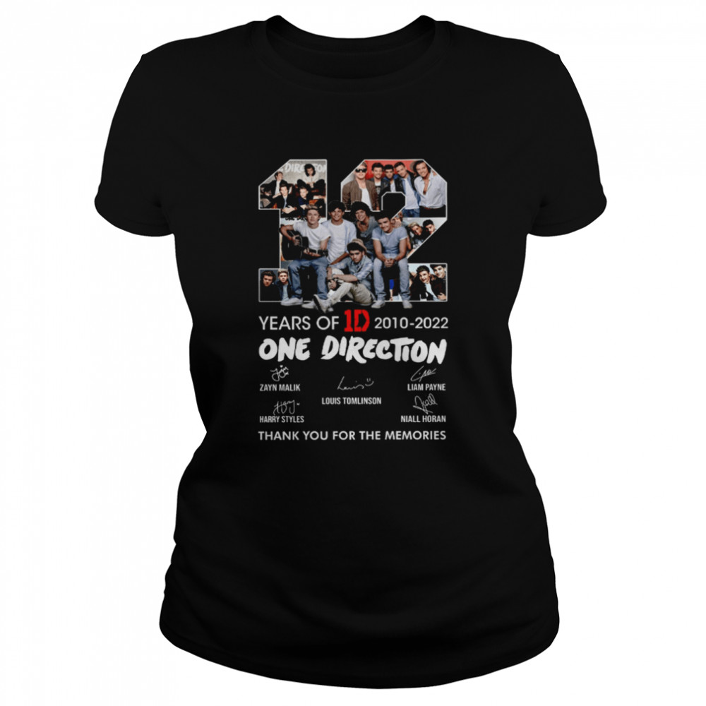 12 Years Of One Direction 2010 2022 Signature shirt Classic Women's T-shirt