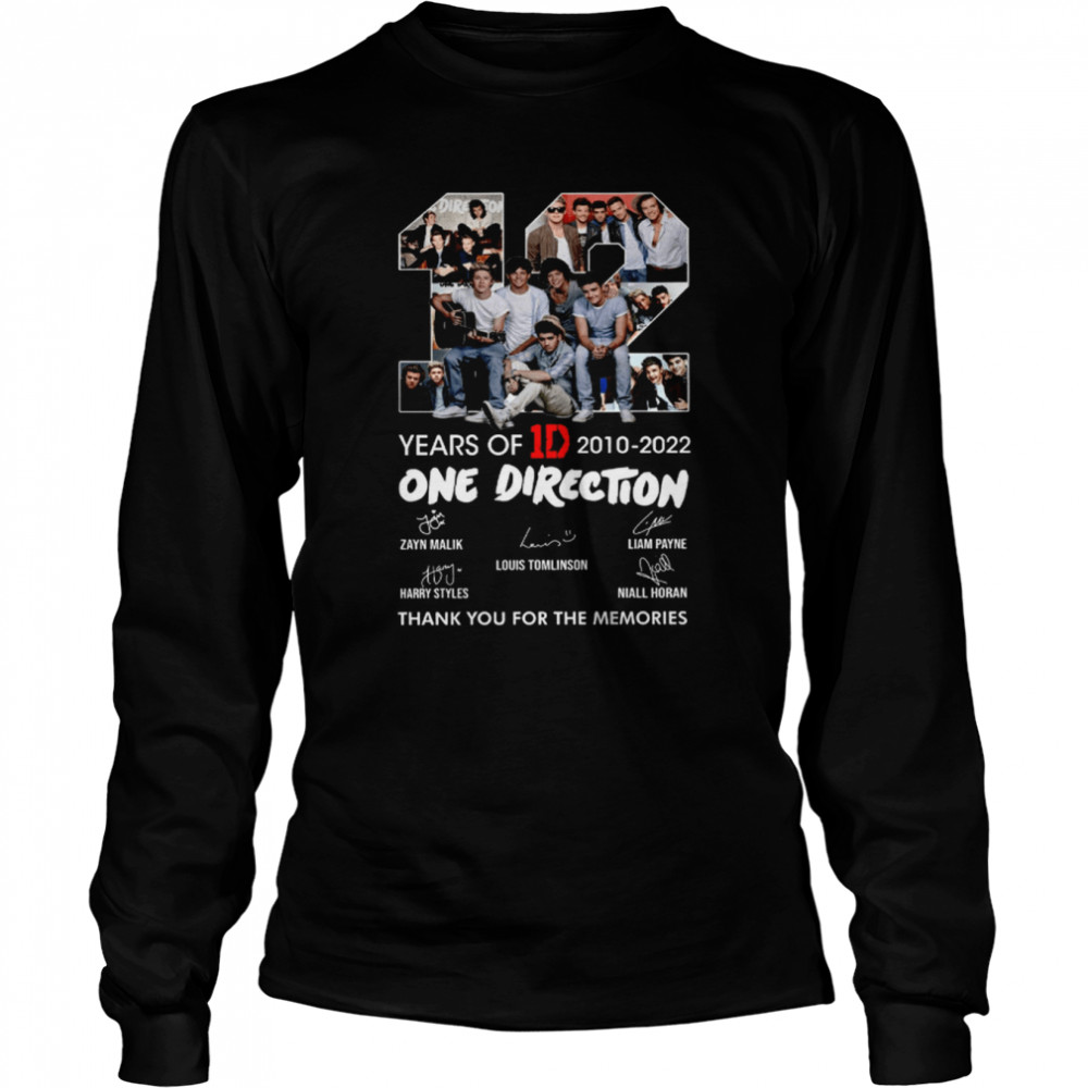 12 Years Of One Direction 2010 2022 Signature shirt Long Sleeved T-shirt