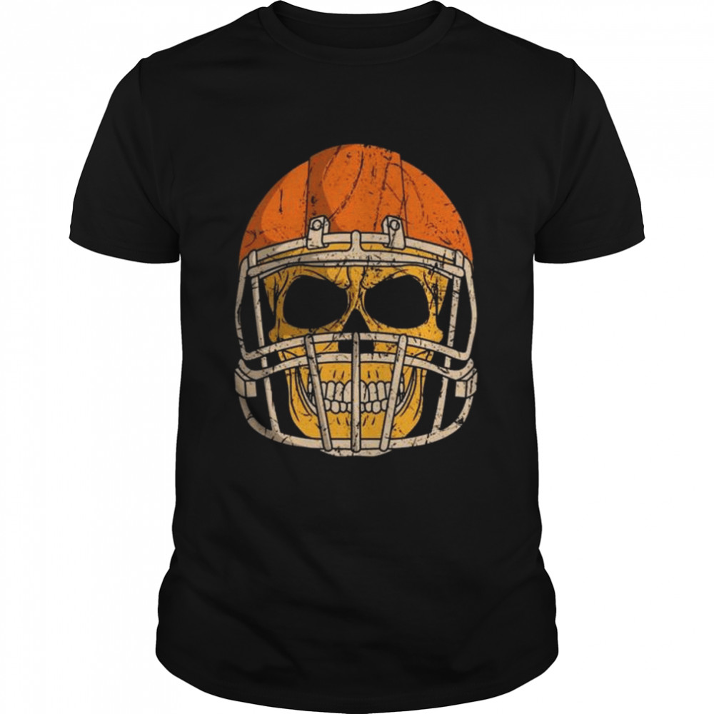 Football player skull trick or treat halloween shirt Classic Men's T-shirt