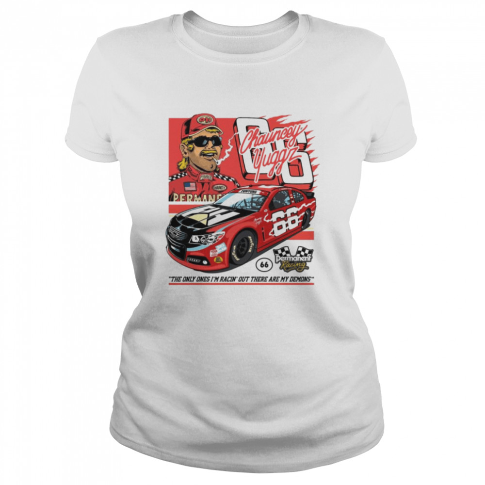 66 yuggz retro nascar car racing shirt classic womens t shirt
