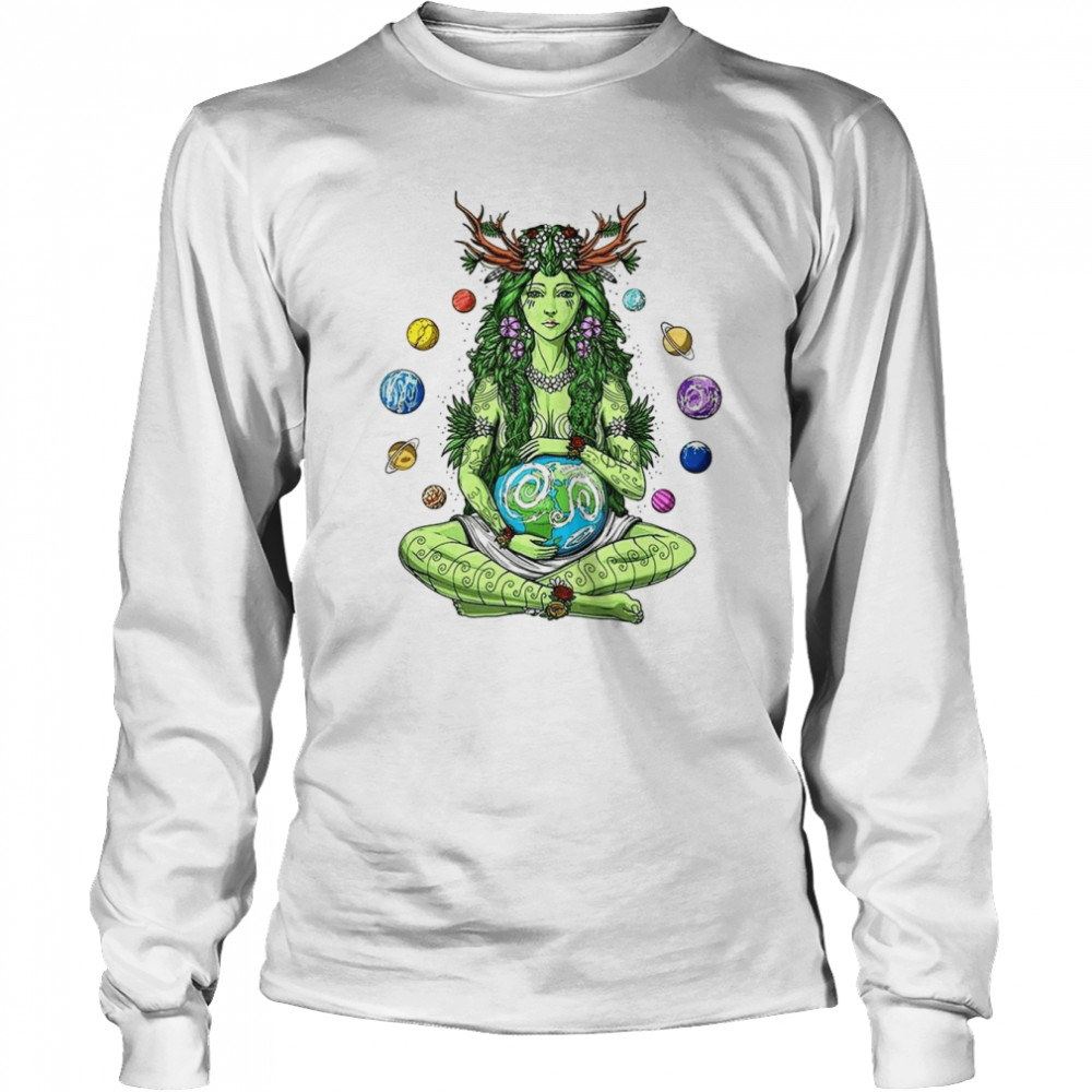 Mother Earth Gaia Solar System Planet Jupiter Weed Absinthes T- Long Sleeved T-shirt