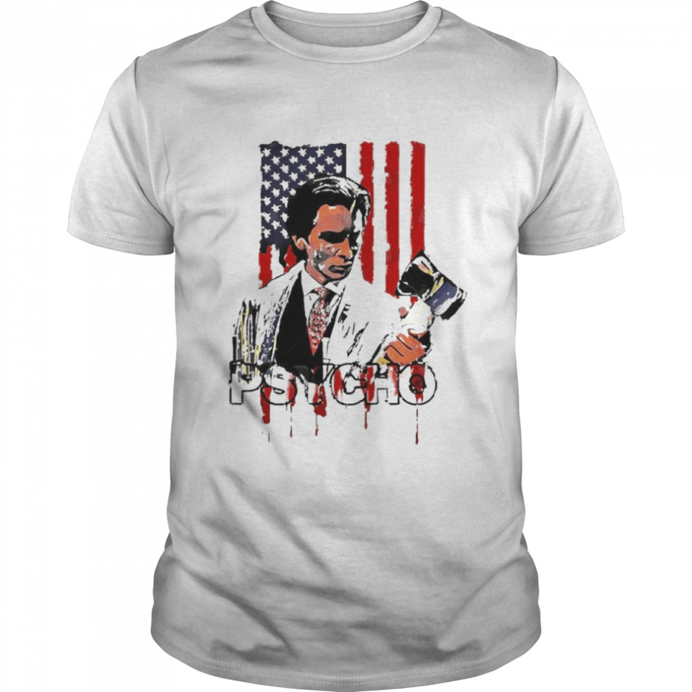 American Psycho American Flag Dripping  Classic Men's T-shirt