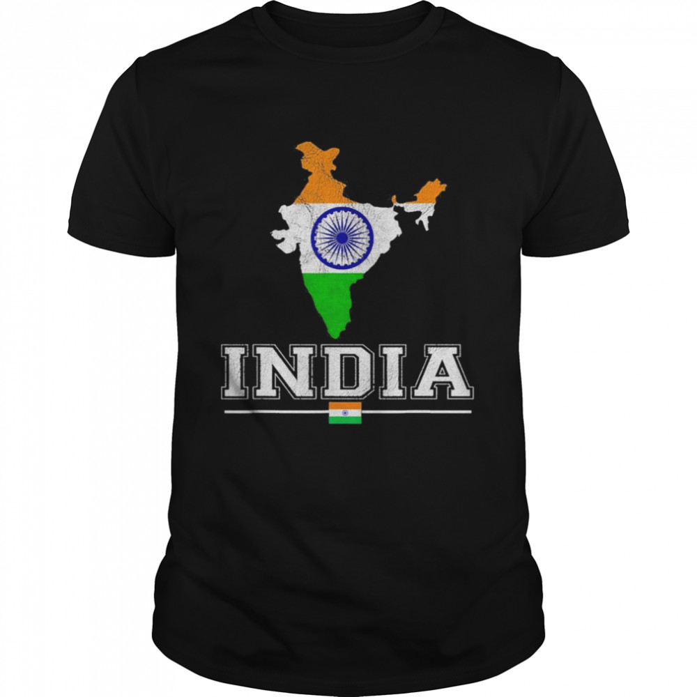 Flag Souvenir Indian Map Distressed India Shirt