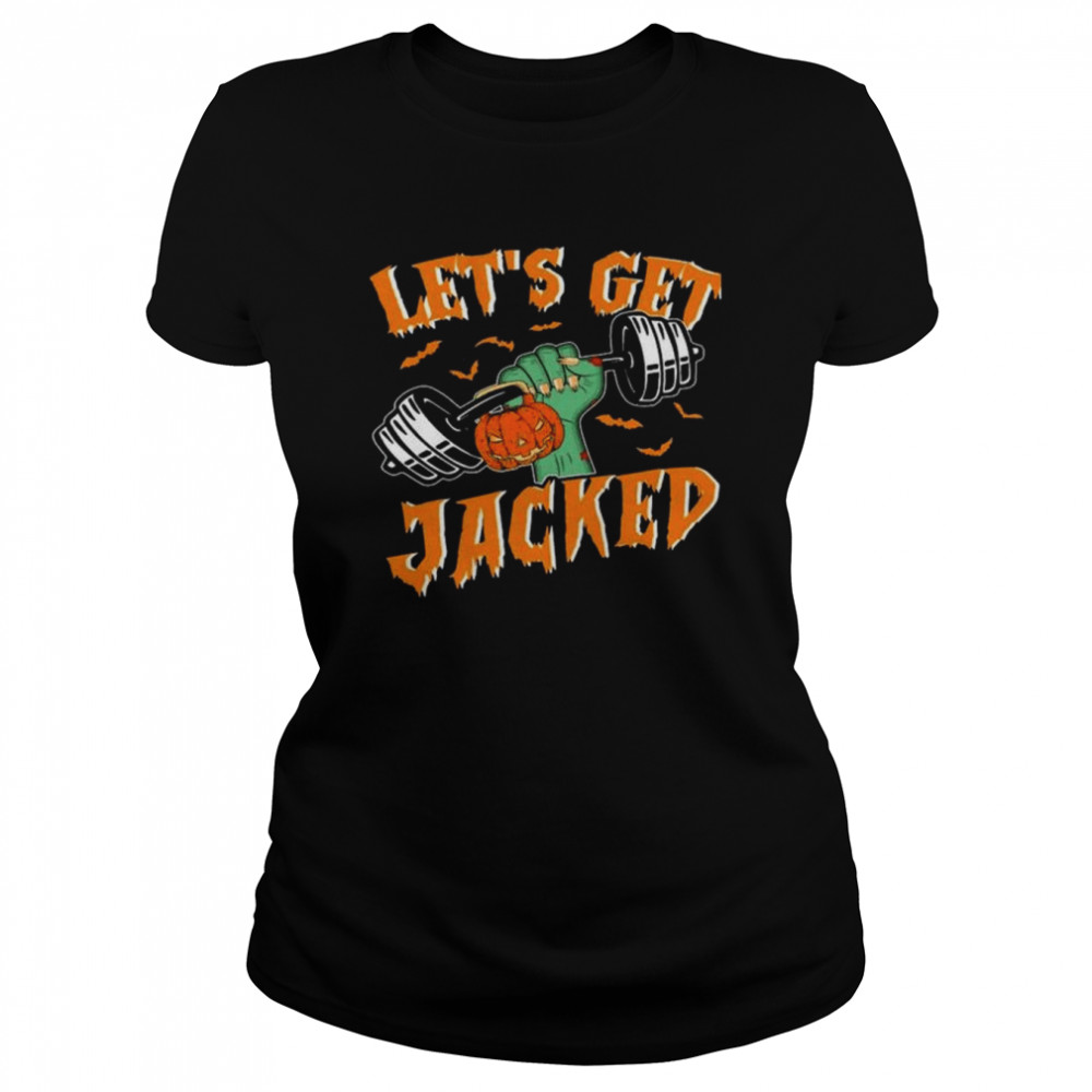 Halloween gym pumpkin let’s get jacked shirt Classic Women's T-shirt