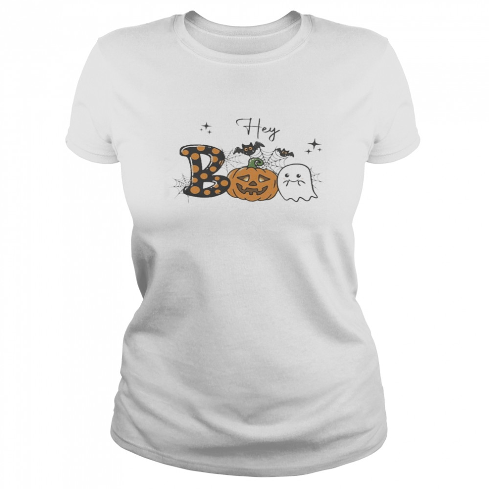 Hey boo cute ghost pumpkin Halloween shirt Classic Women's T-shirt