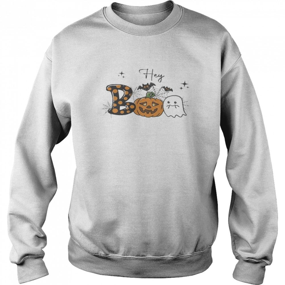 Hey boo cute ghost pumpkin Halloween shirt Unisex Sweatshirt