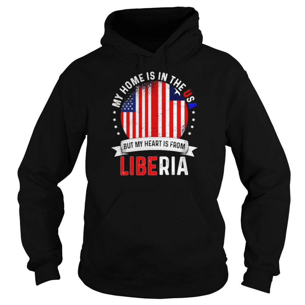 Liberian American Patriot Heart Is From Liberia Flag  Unisex Hoodie