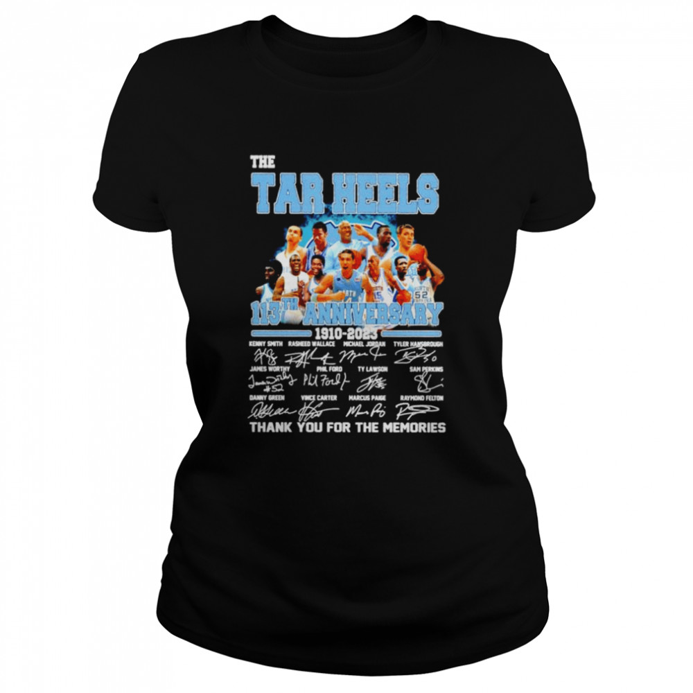 The Carolina Tar Heels team 113th anniversary 1910 2023 signatures shirt Classic Women's T-shirt