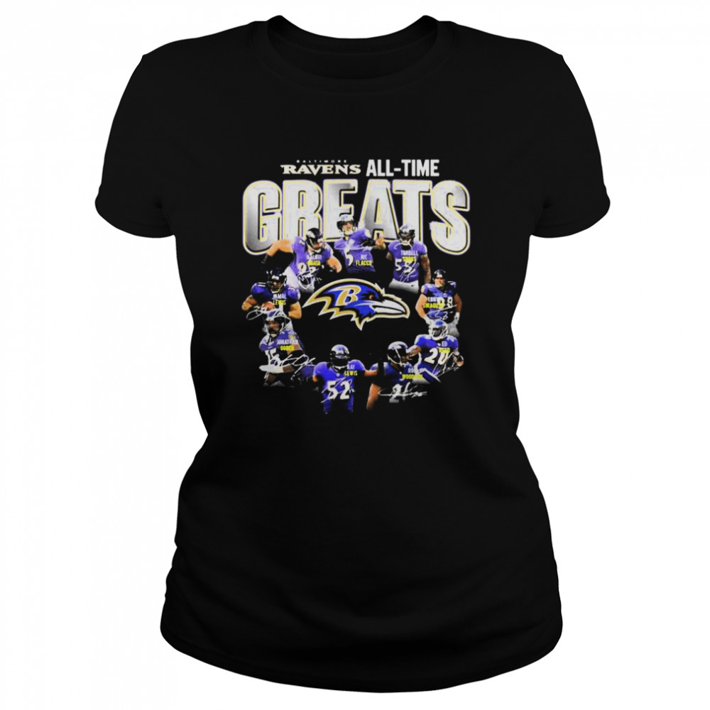 Baltimore Ravens Team All-time Greats signatures shirt Classic Women's T-shirt