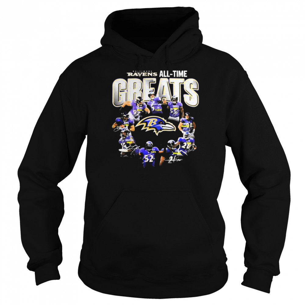 Baltimore Ravens Team All-time Greats signatures shirt Unisex Hoodie