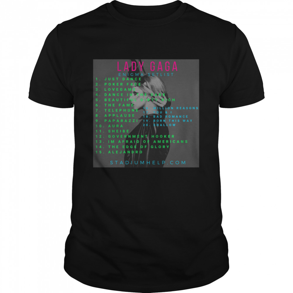 Lady Gaga Enigma Setlist shirt Classic Men's T-shirt