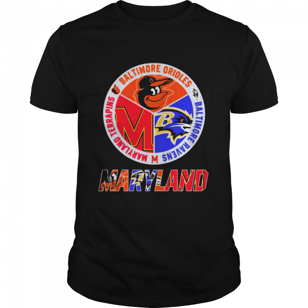 Maryland Sports Maryland Terrapins Baltimore Orioles And Baltimore Ravens shirt Classic Men's T-shirt