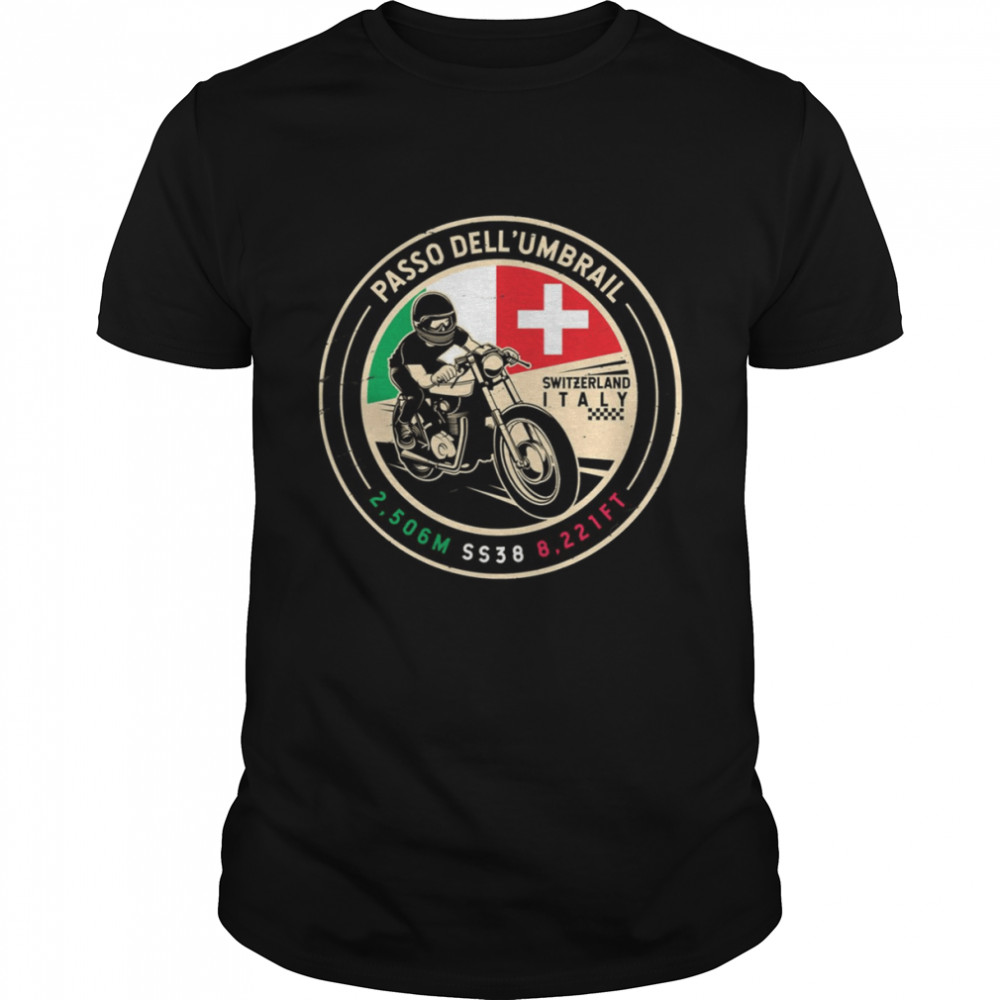 Passo dell Umbrail Italy Switzerland Motorcycle shirt Classic Men's T-shirt
