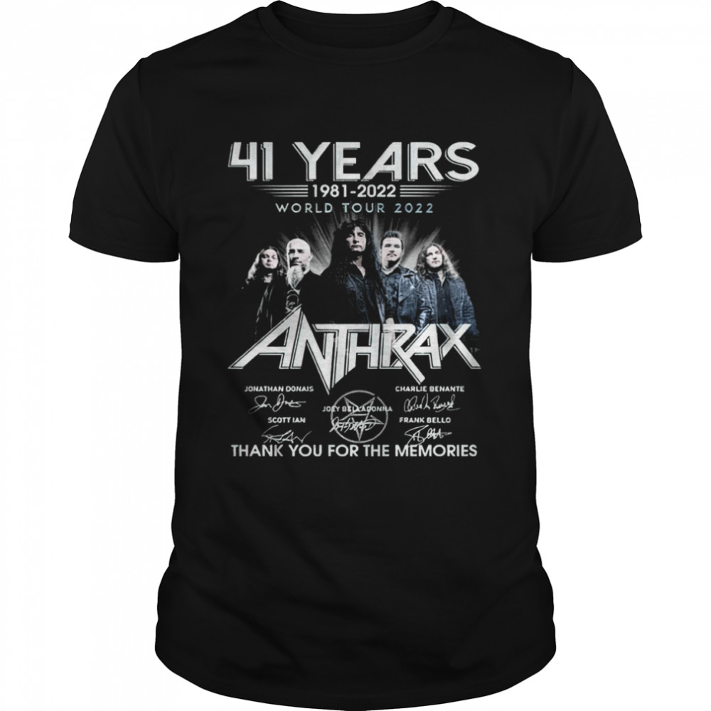 World Tour 2022 Anthrax Band Signatures 41 Years 1981-2022 Fanmade shirt Classic Men's T-shirt