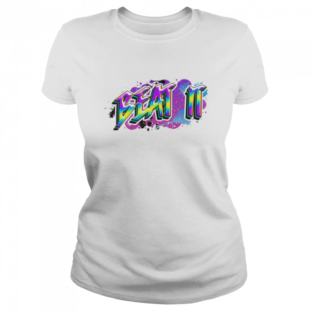 colorful text amour beat it graffiti 3 shirt classic womens t shirt