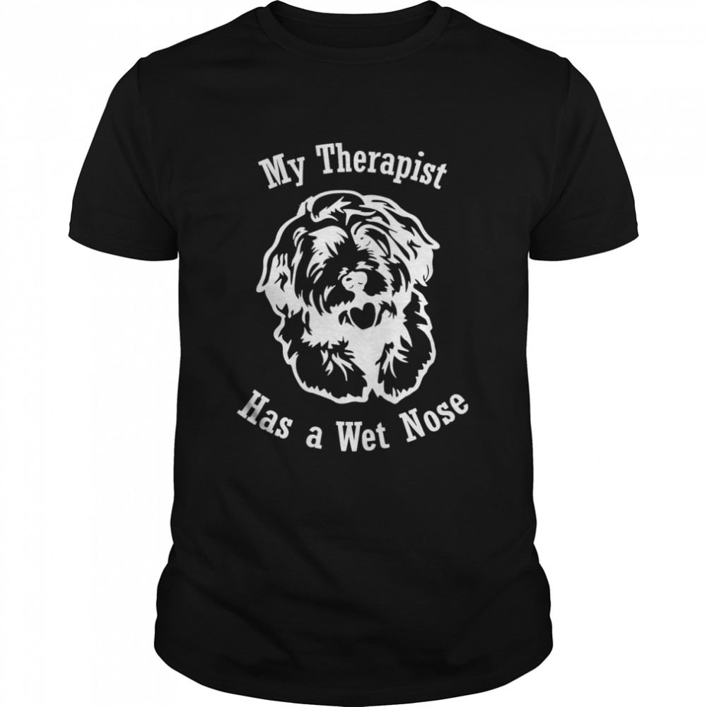 Cockapoo Dog My Therapist has a Wet Nose T- Classic Men's T-shirt