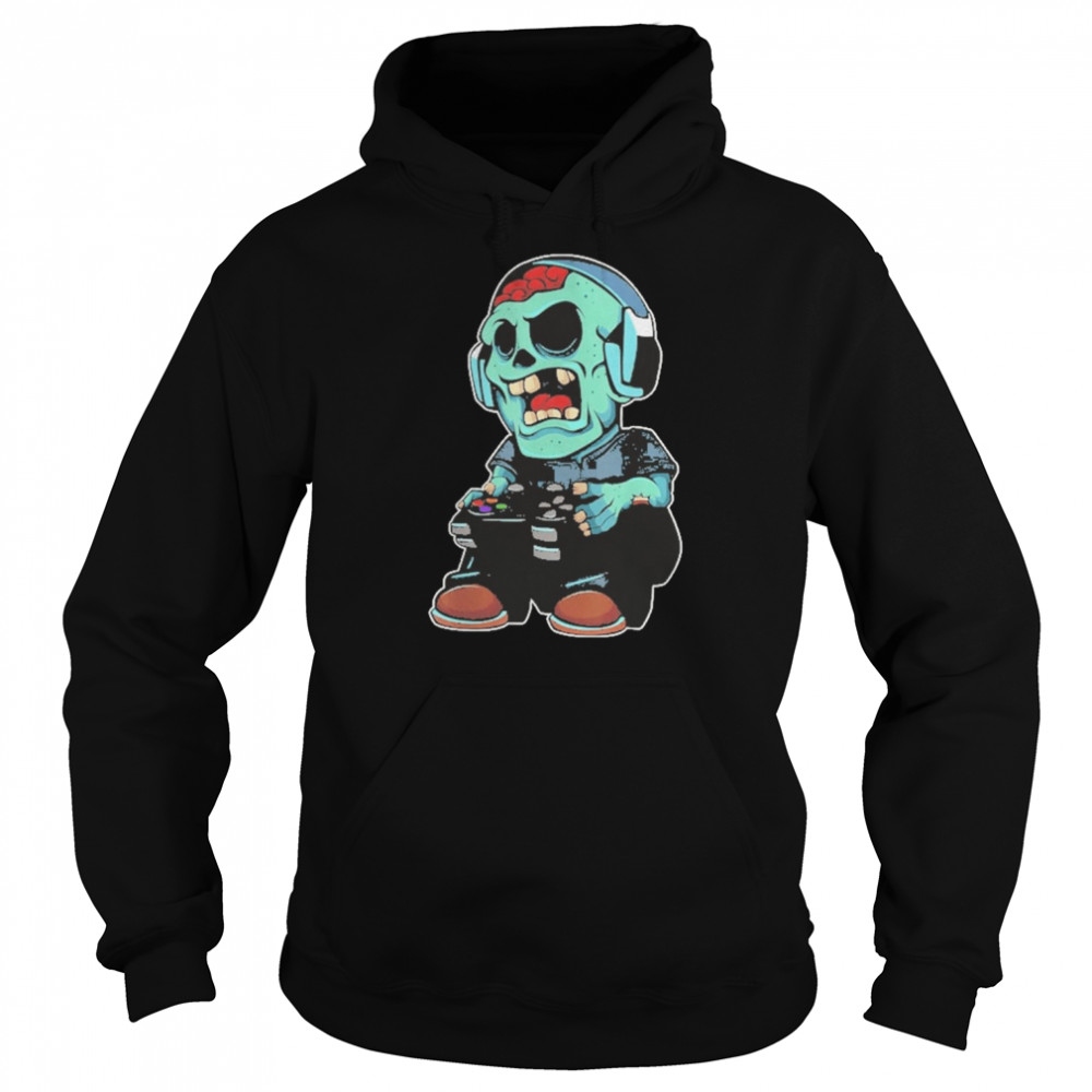 Gamer Zombie Lazy Halloween Costume Cool Video-game Gaming T- Unisex Hoodie