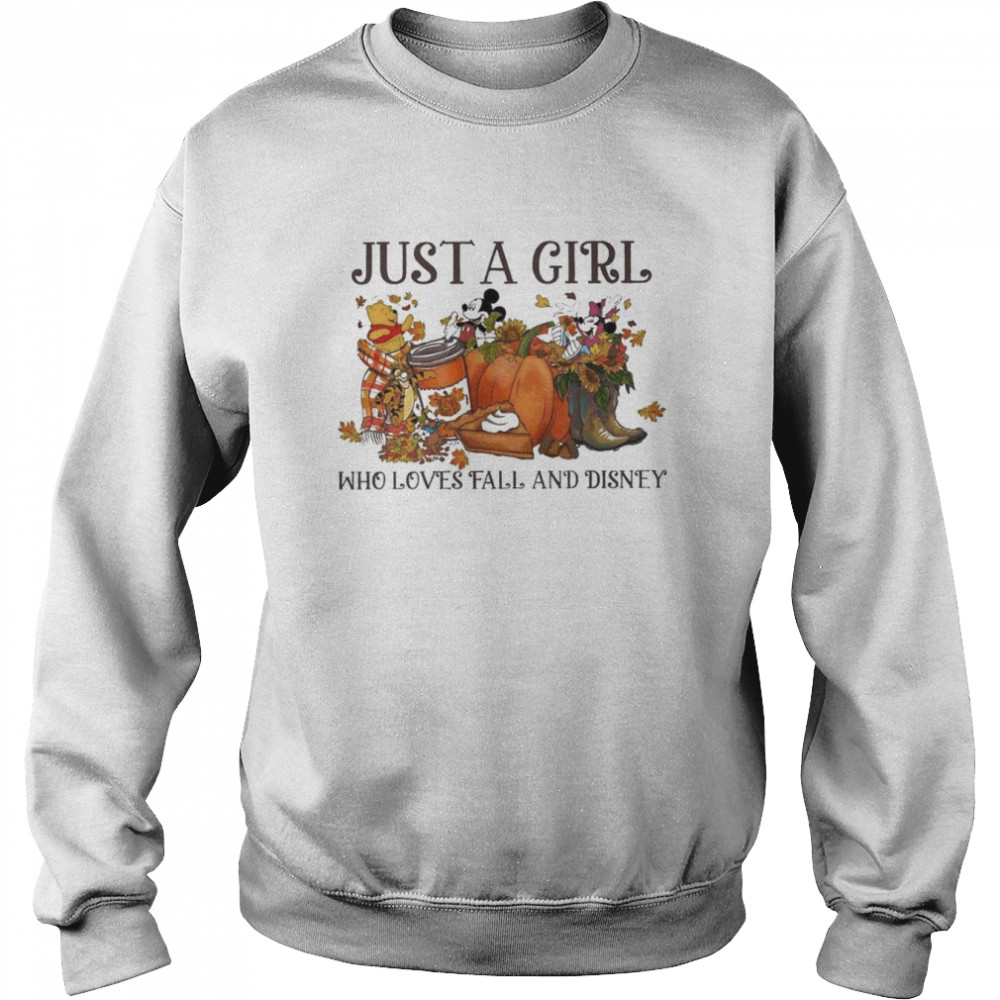 Just a Girl Who Loves Fall and Disney Hallowen T- Unisex Sweatshirt