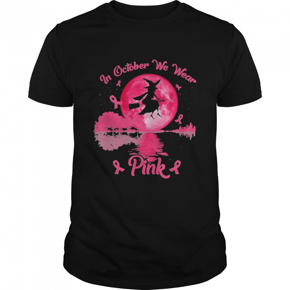Witches In October We Wear Pink Autumn Fall Breast Cancer Essential T-Shirt
