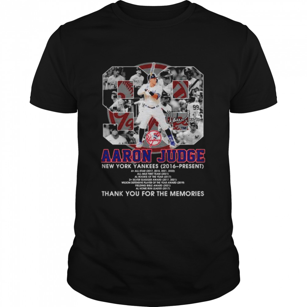 Aaron Judge New York Yankees thank you for the memories signature shirt Classic Men's T-shirt