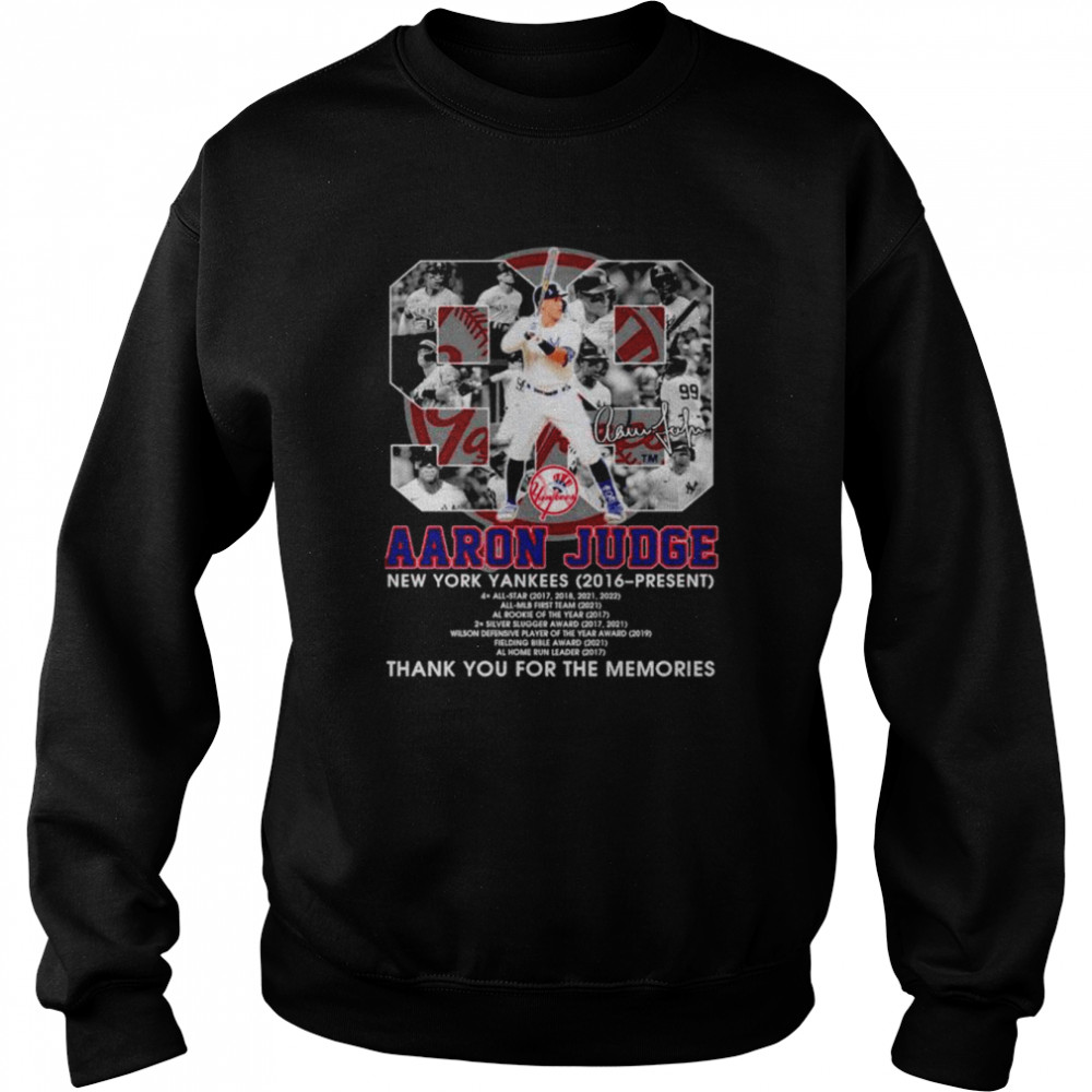Aaron Judge New York Yankees thank you for the memories signature shirt Unisex Sweatshirt