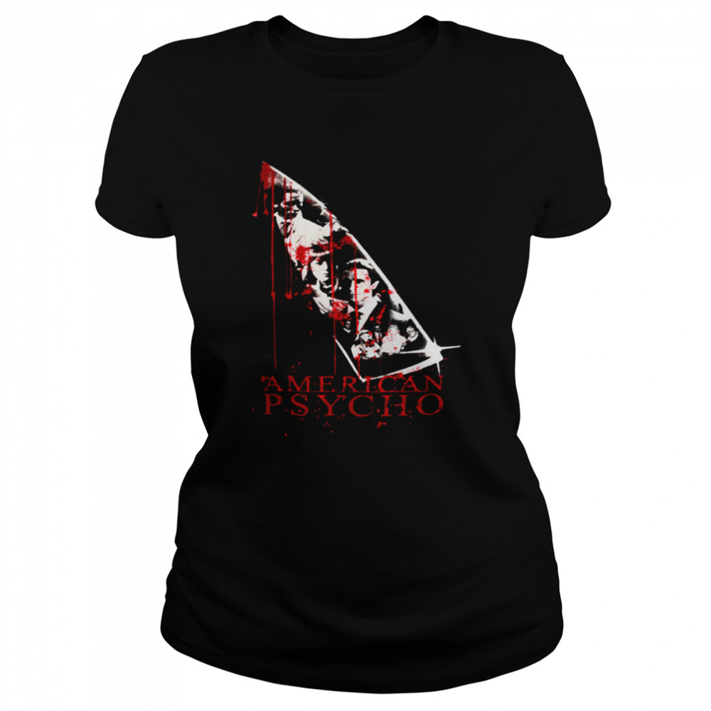 American Psycho Knife Movie Poster Black Halloween shirt 1 American Psycho Knife Movie Poster Black Halloween shirt Classic Women's T-shirt