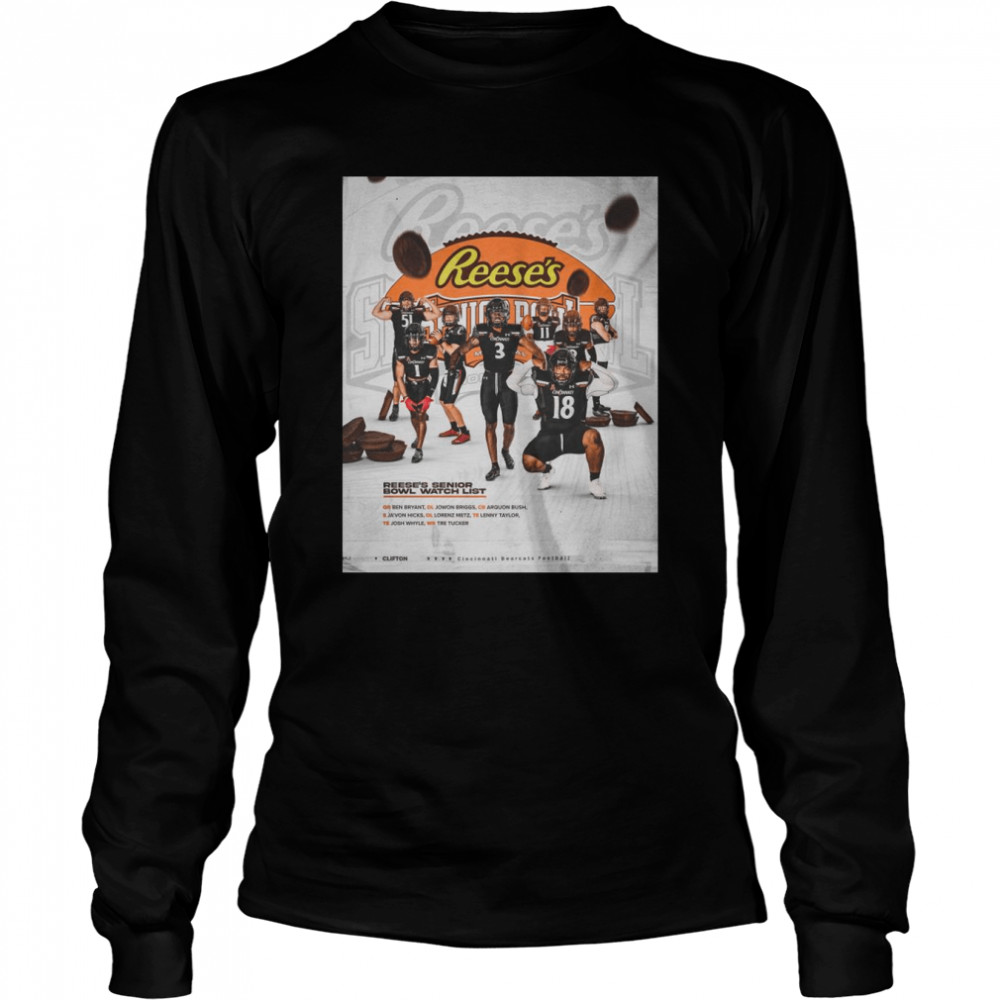 Cincinnati Bearcats Reese’s Senior Bowl Watch List shirt 2 Cincinnati Bearcats Reese’s Senior Bowl Watch List shirt Long Sleeved T-shirt
