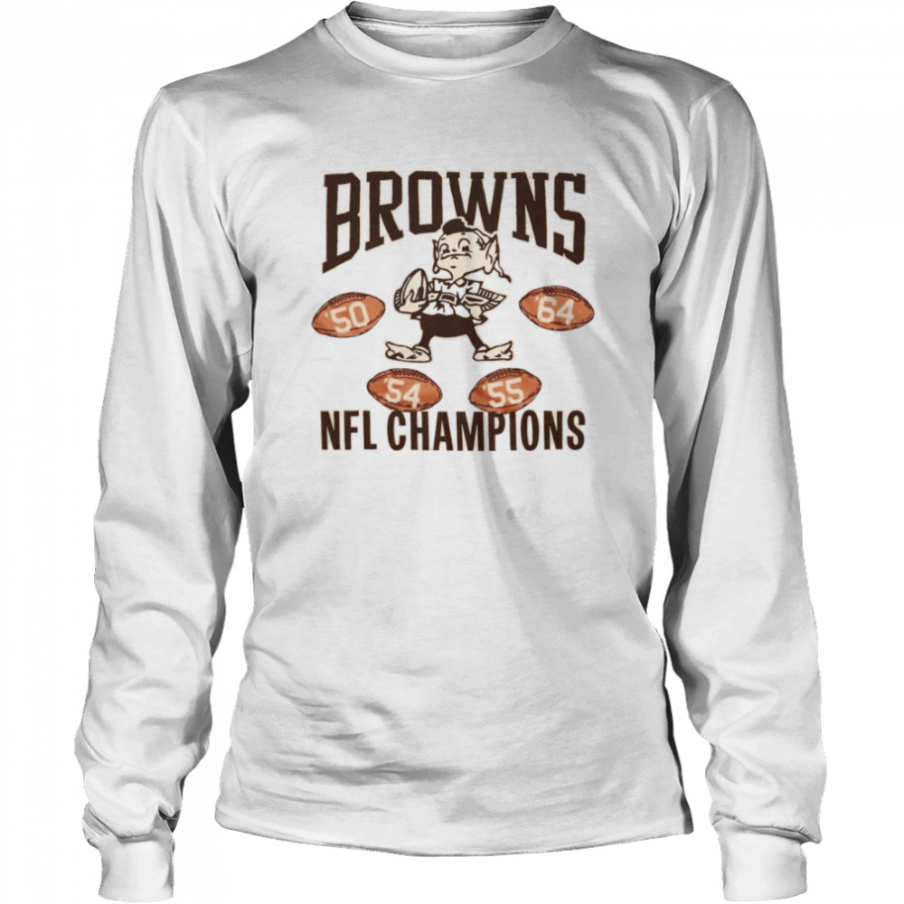 Cleveland Browns 4 Time NFL Champions T-shirt Long Sleeved T-shirt