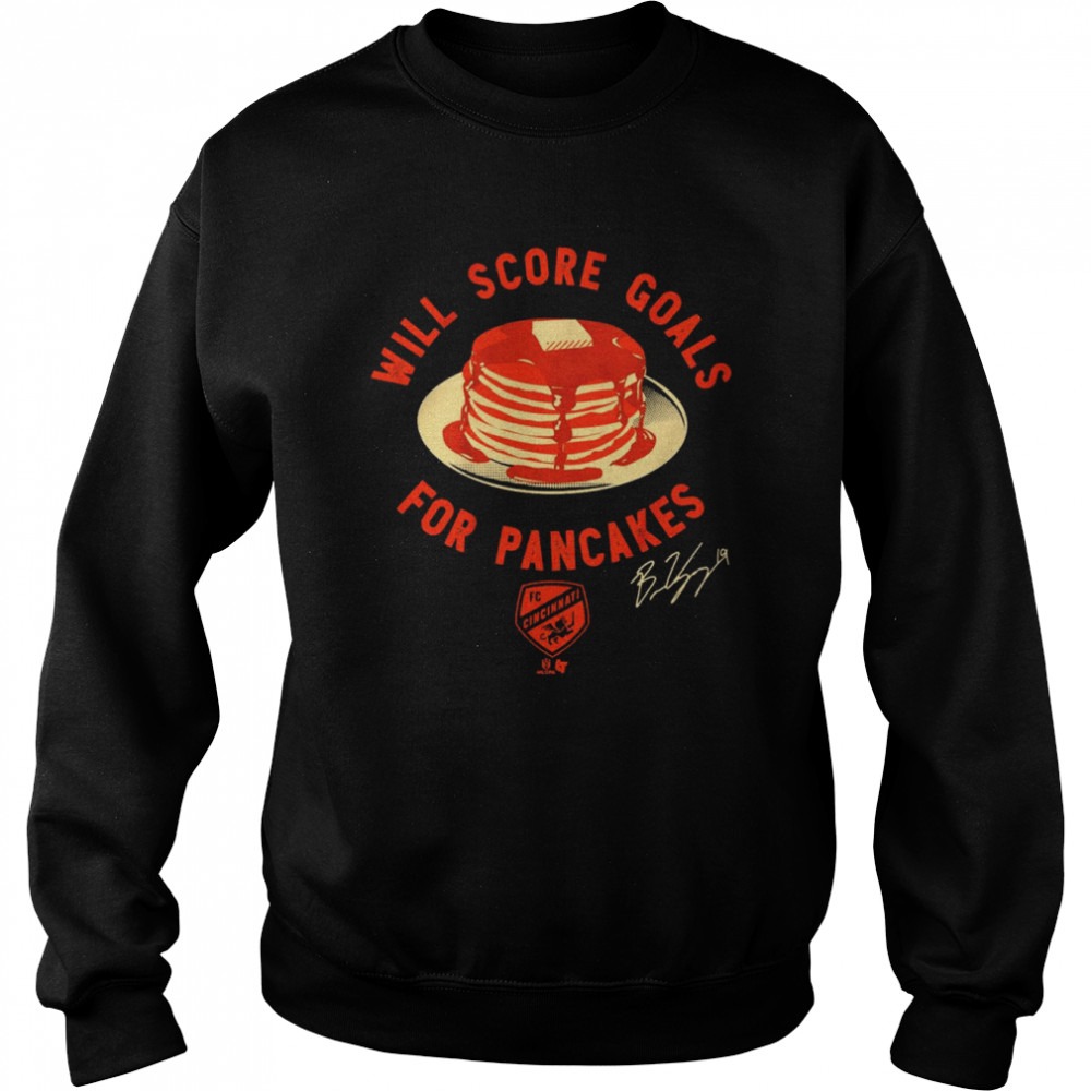 FC Cincinnati Brandon Vazquez Pancakes Signature Shirt 3 FC Cincinnati Brandon Vazquez Pancakes Signature Unisex Sweatshirt