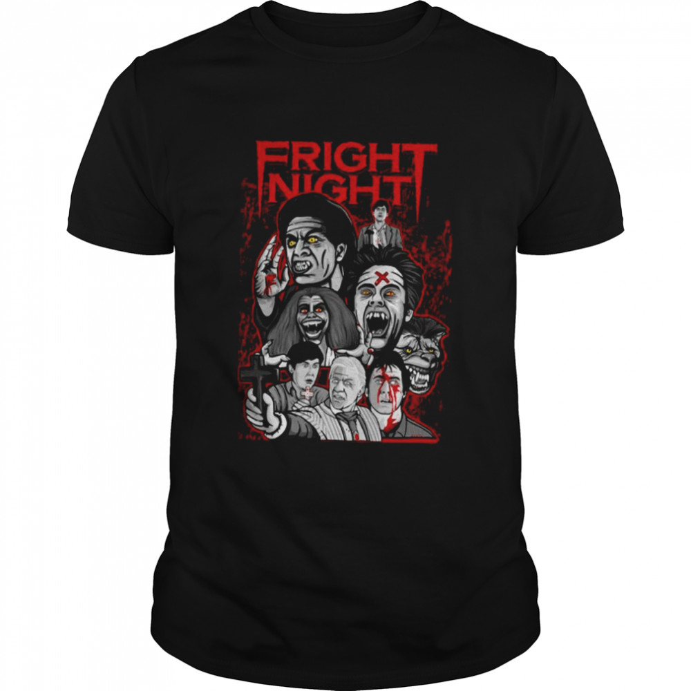 Fright Night Character Collage Halloween shirt