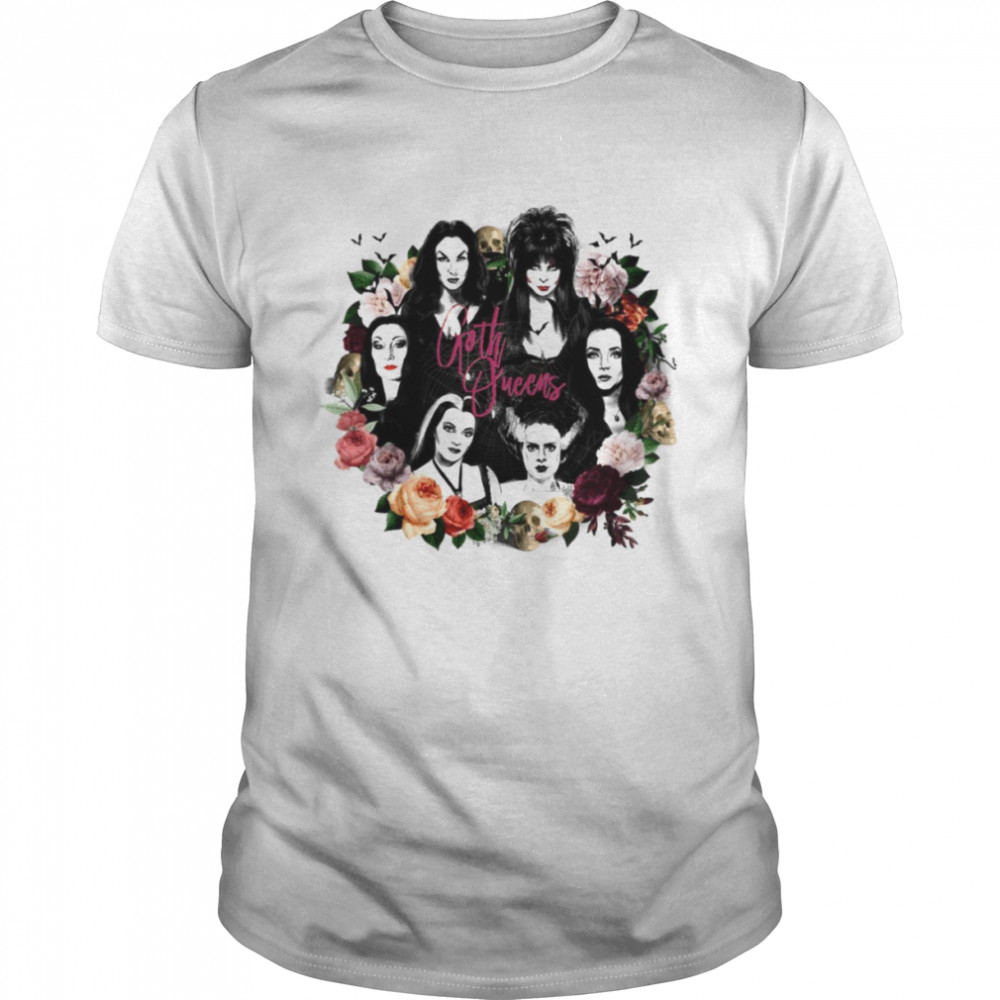 Goth Queens With Flowers Halloween Shirt