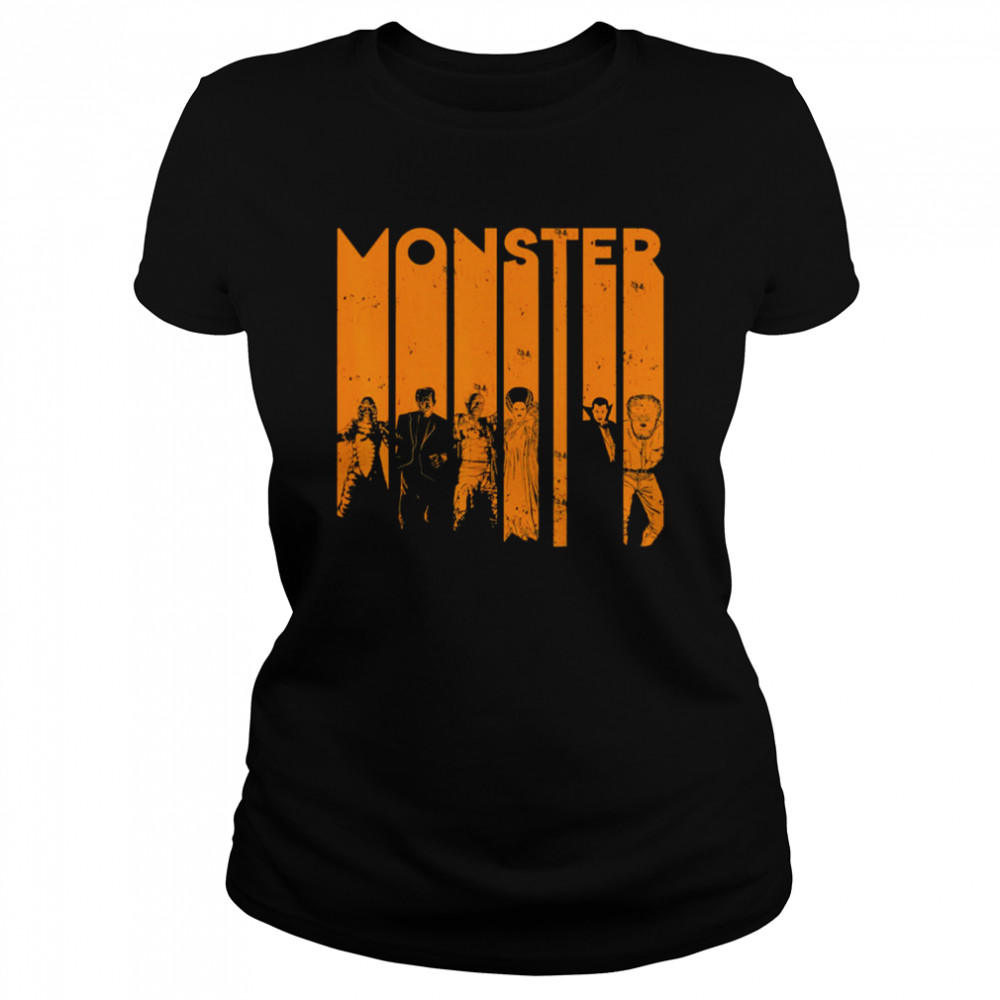 Halloween Creature Monster Letter Group Shot shirt Classic Women's T-shirt