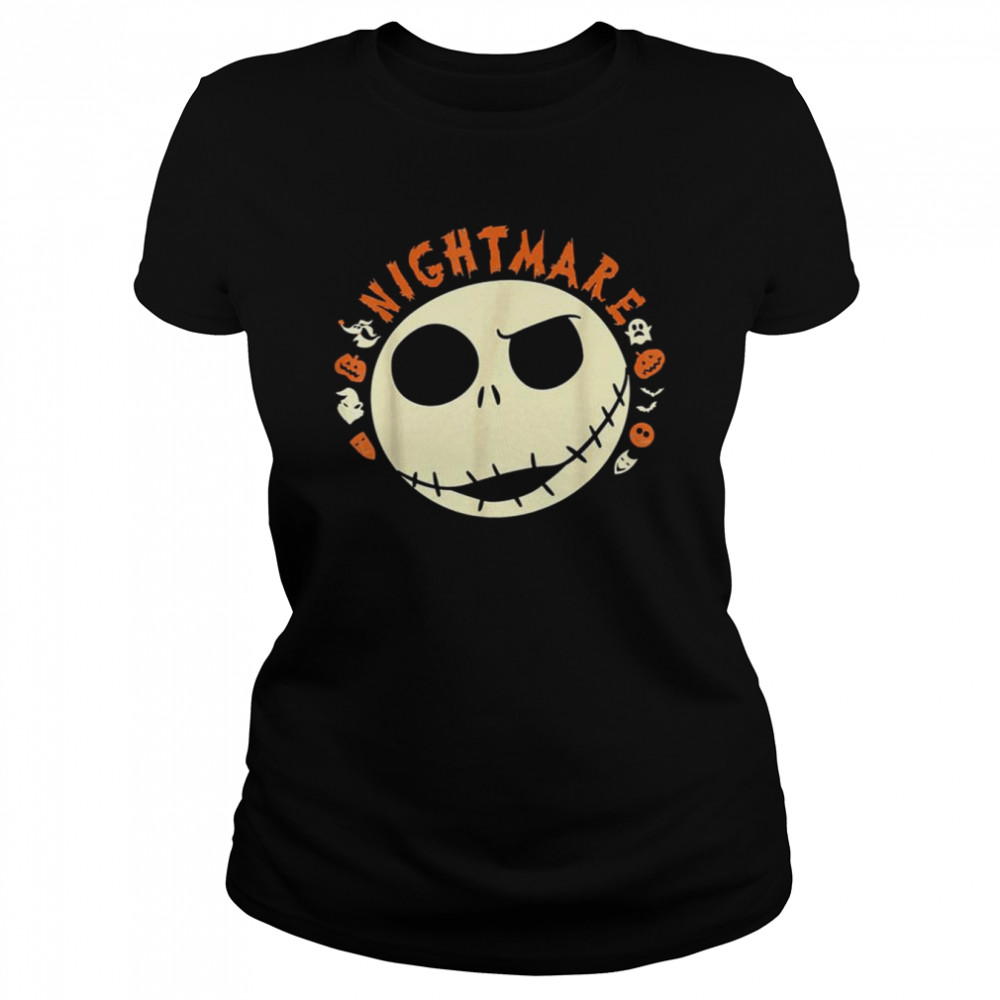Horror Art The Nightmare Before Christmas Jack Disney Halloween shirt Classic Women's T-shirt