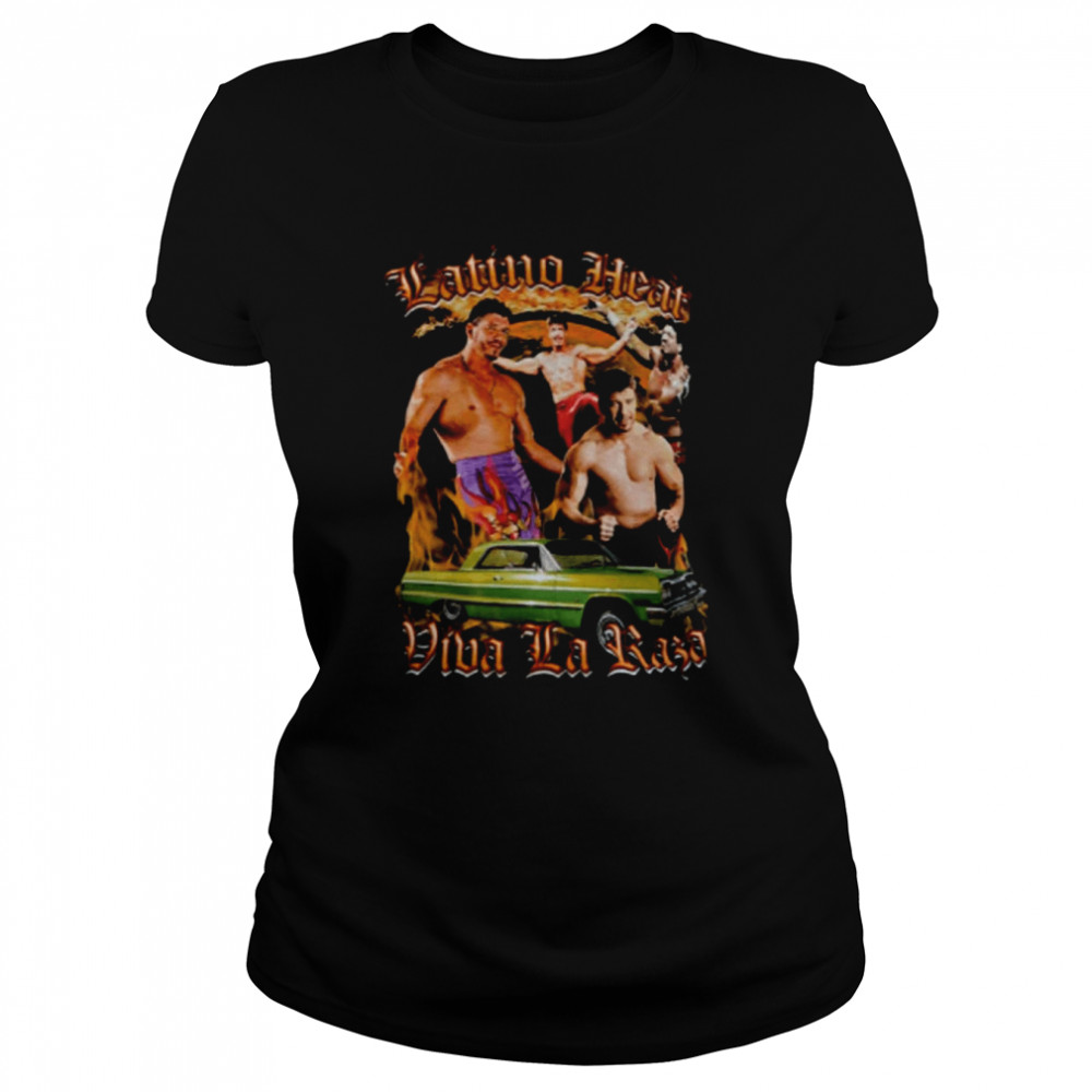 Latino Heat Design Vintage Style Eddie Guerrero Vintage Viva La Raza Wrestling shirt 1 Latino Heat Design Vintage Style Eddie Guerrero Vintage Viva La Raza Wrestling shirt Classic Women's T-shirt