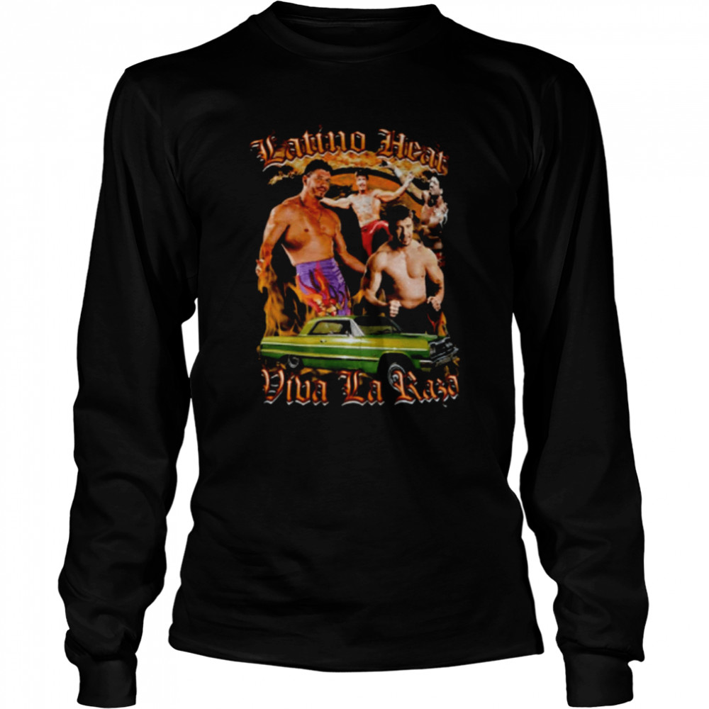 Latino Heat Design Vintage Style Eddie Guerrero Vintage Viva La Raza Wrestling shirt Long Sleeved T-shirt